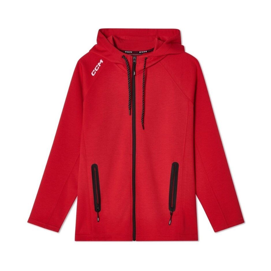 CCM Mikina CCM Team Locker Room Full Zip Hoodie YTH, Dětská, L, červená
