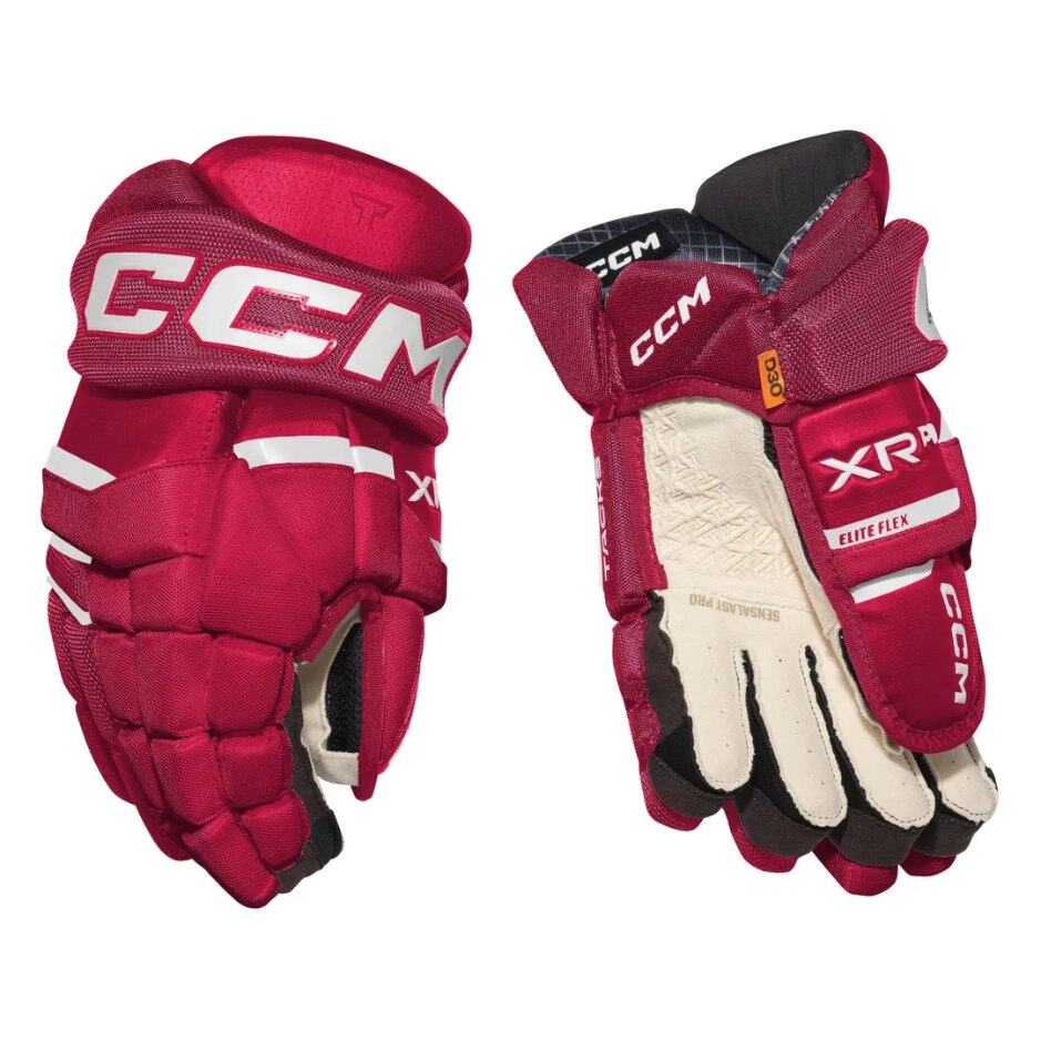 CCM Hokejové rukavice CCM Tacks XR Pro JR, Junior, 12", červená-bílá