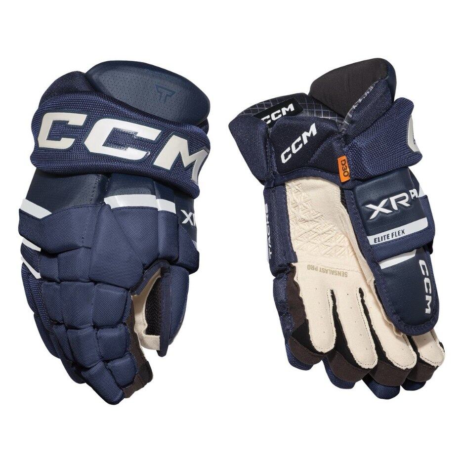 CCM Hokejové rukavice CCM Tacks XR Pro SR, Senior, 14", bílá-tmavě modrá