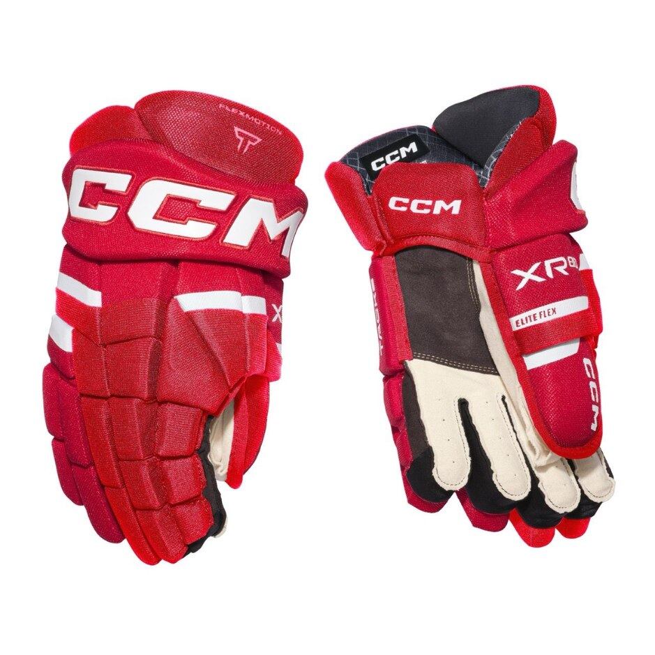 CCM Hokejové rukavice CCM Tacks XR80 SR, Senior, 15", červená-bílá