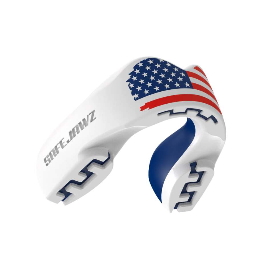 Safe Jawz Chránič zubů Safe Jawz Extro Flags USA, Senior, Bez příchuti