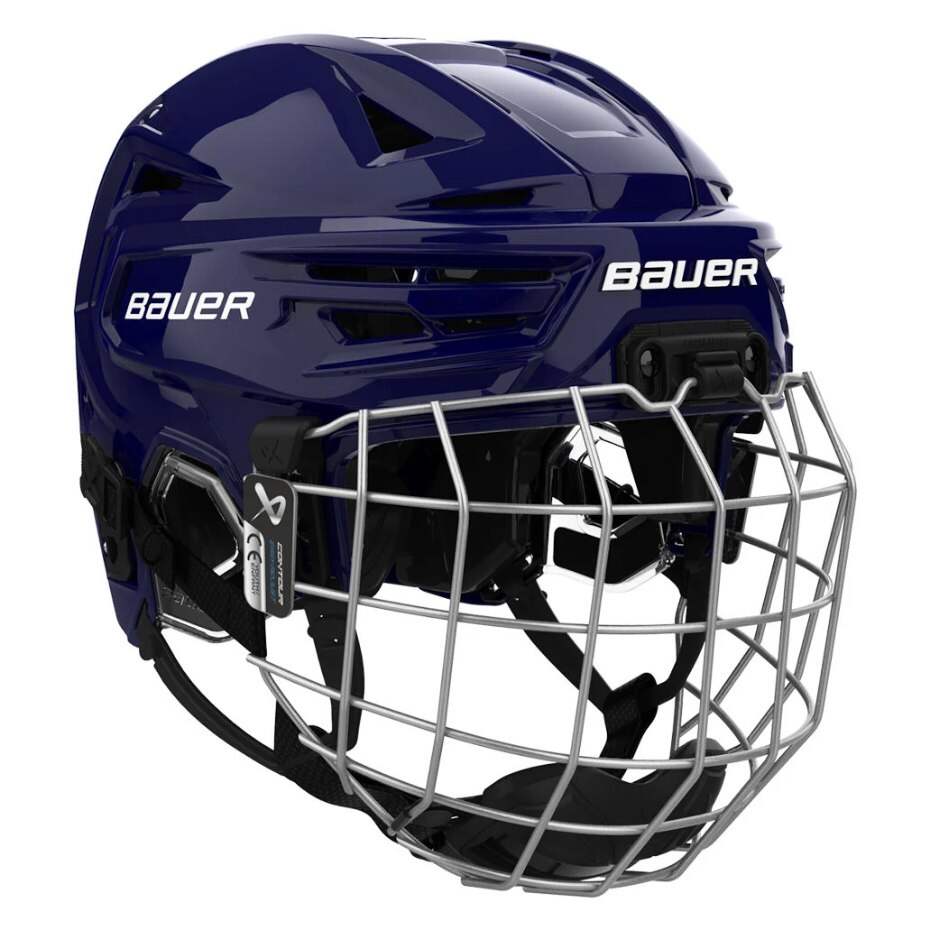 Bauer Hokejová helma Bauer Re-Akt 155 Combo YTH, Dětská, tmavě modrá, 49-54cm