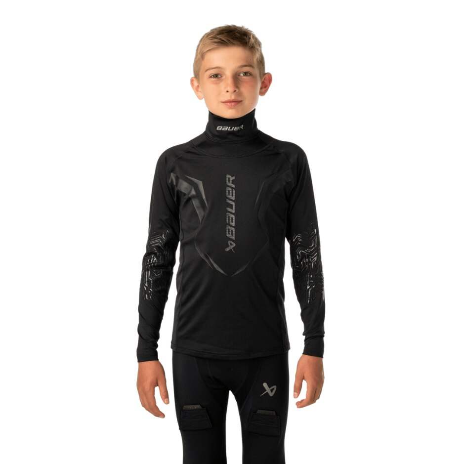 Bauer Triko s nákrčníkem Bauer Bodyguard Neckprotect YTH, Dětská, L, černá
