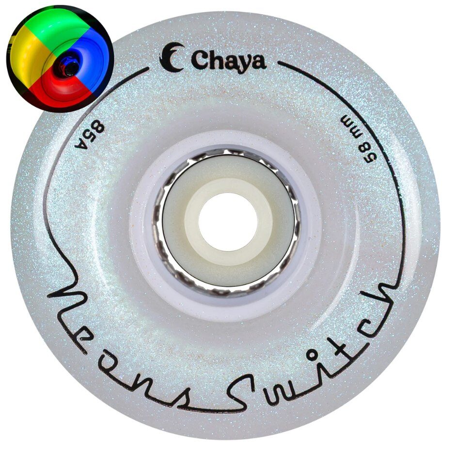 Powerslide Kolečka Powerslide Chaya Neon Switch LED (4ks), třpytivá, 85A, 58
