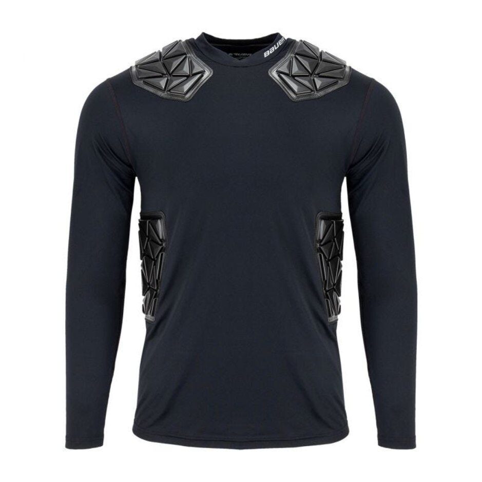 Bauer Brankářské triko Bauer Elite Padded LS Top YTH, Dětská, černá, XL