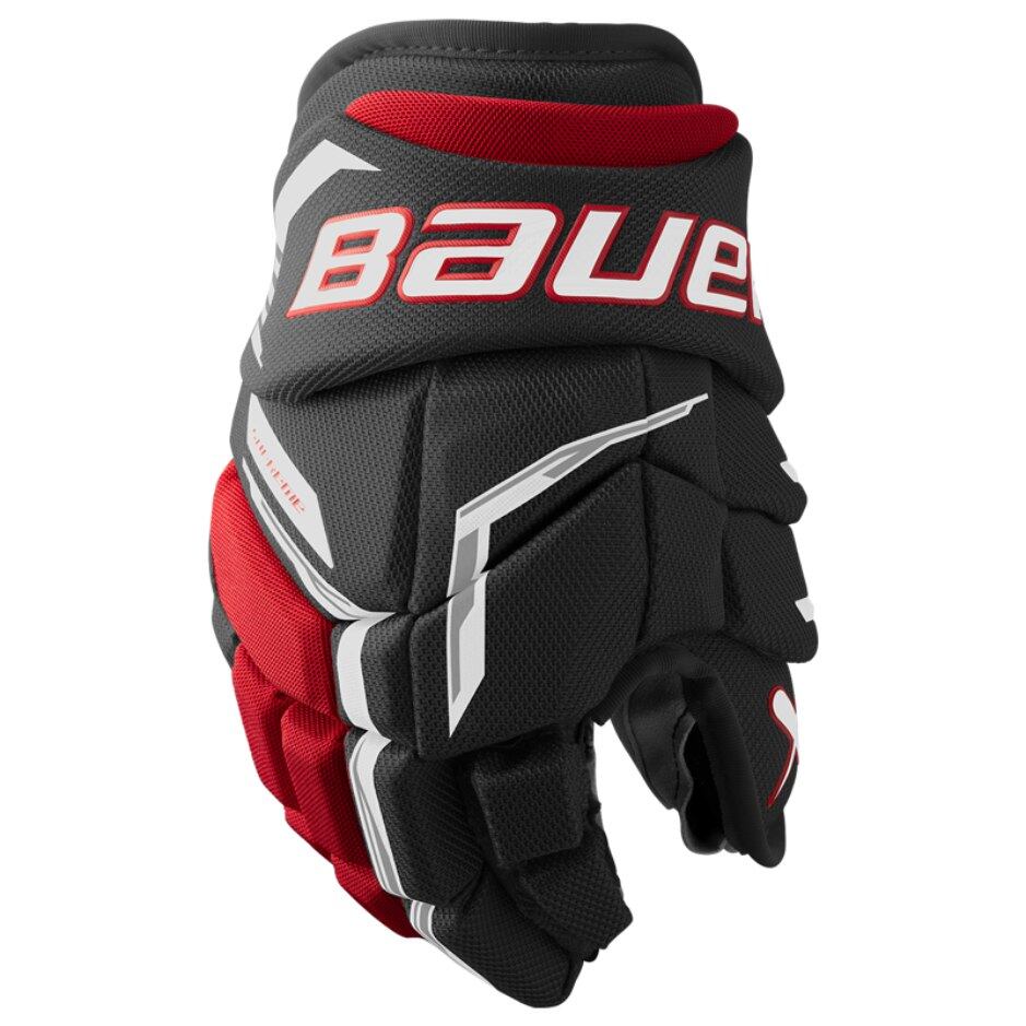 Bauer Hokejové rukavice Bauer Supreme FUSE JR, Junior, černá-červená, 10"