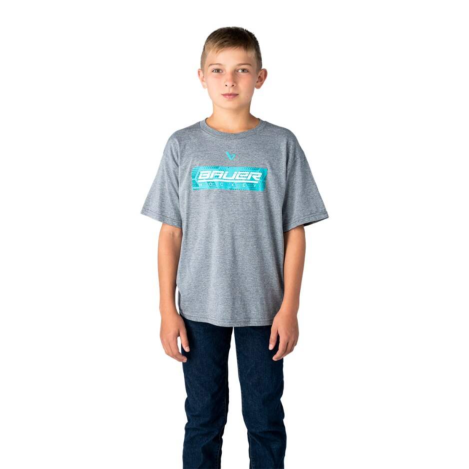 Bauer Triko Bauer Fuse Graphic T-Shirt YTH, Dětská, šedá, XL