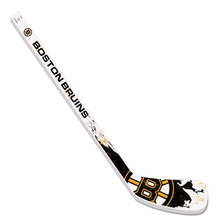 Mustang Mini hokejka Mustang NHL Plastic Splatter, Boston Bruins