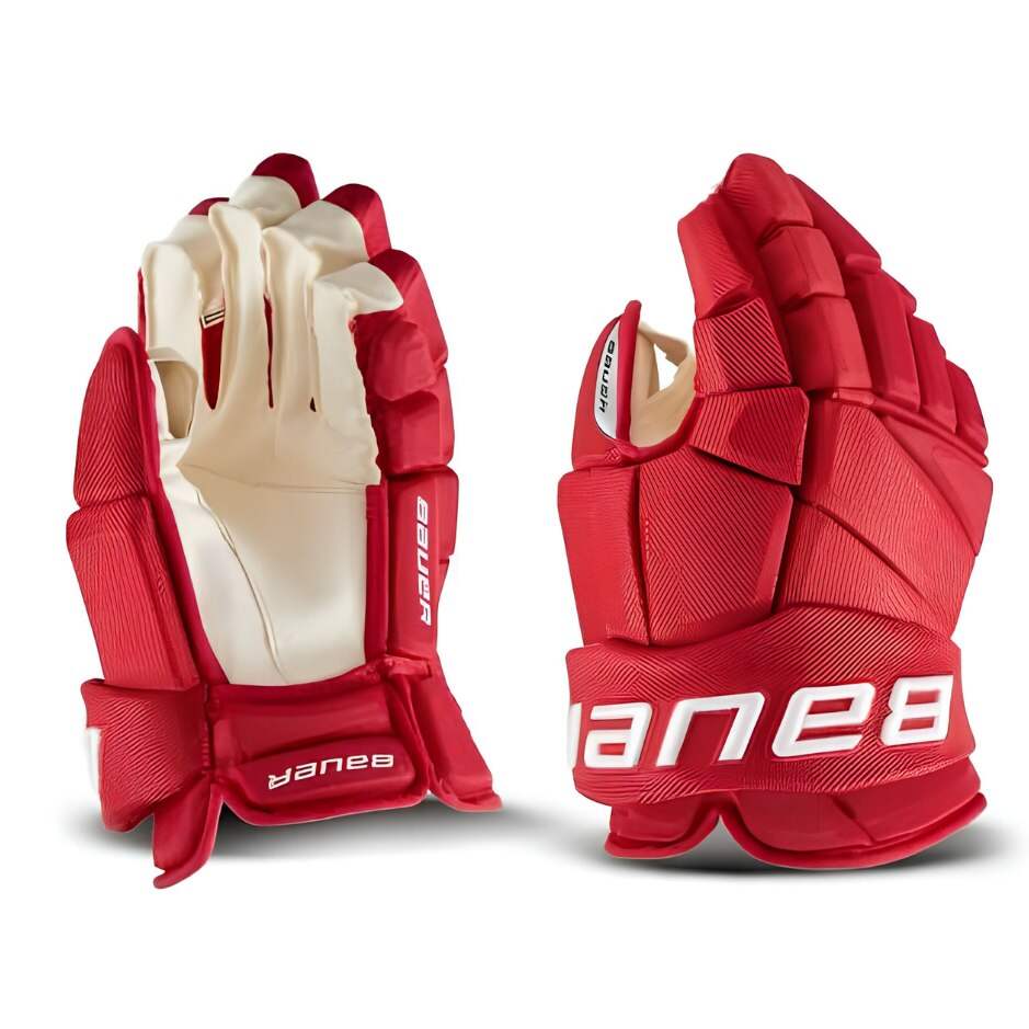 Bauer Hokejové rukavice Bauer Vapor Pro Team INT, červená, Intermediate, 13"