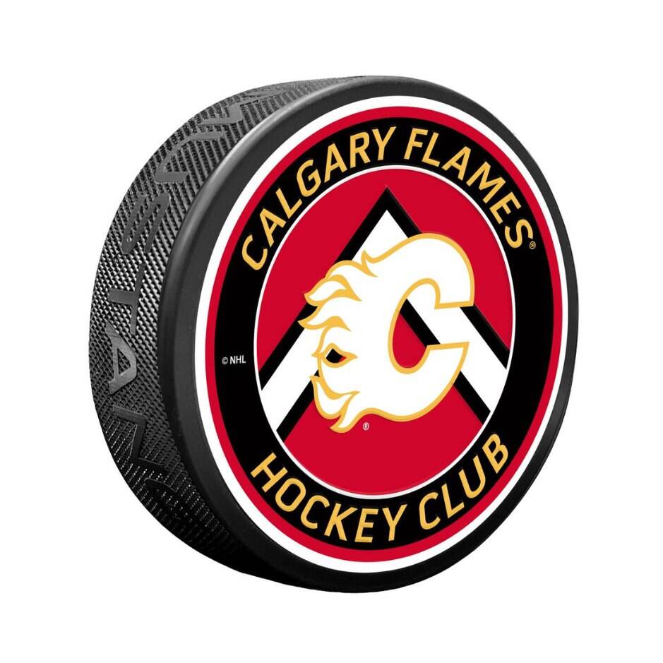 Mustang Fanouškovský puk Mustang NHL Double Chevron Design, Calgary Flames