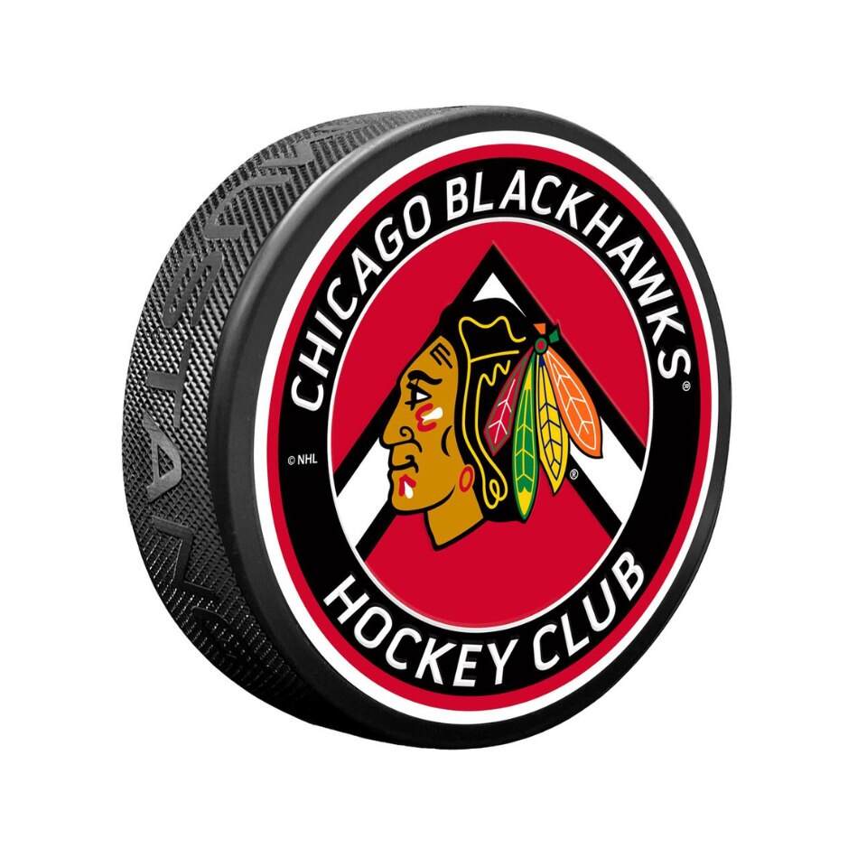 Mustang Fanouškovský puk Mustang NHL Double Chevron Design, Chicago Blackhawks
