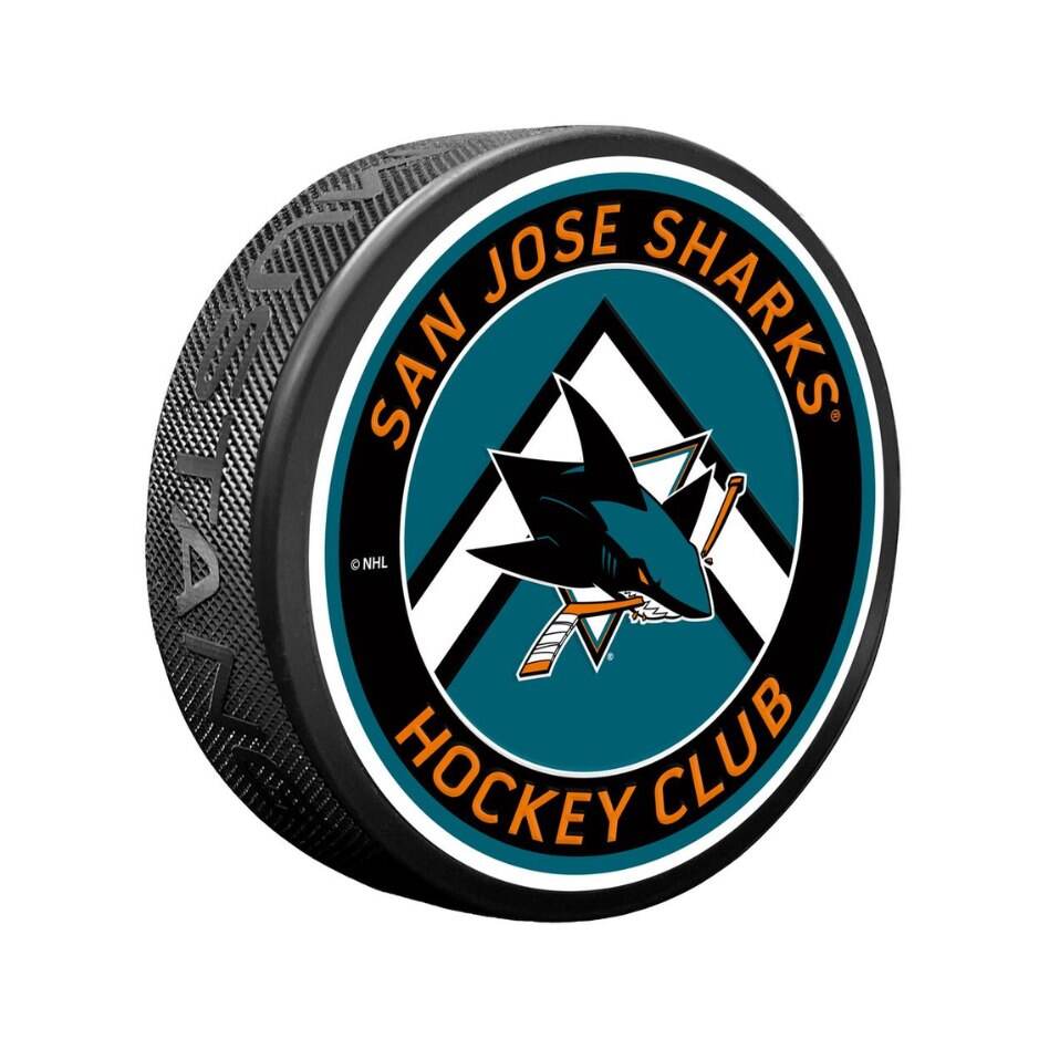 Mustang Fanouškovský puk Mustang NHL Double Chevron Design, San Jose Sharks