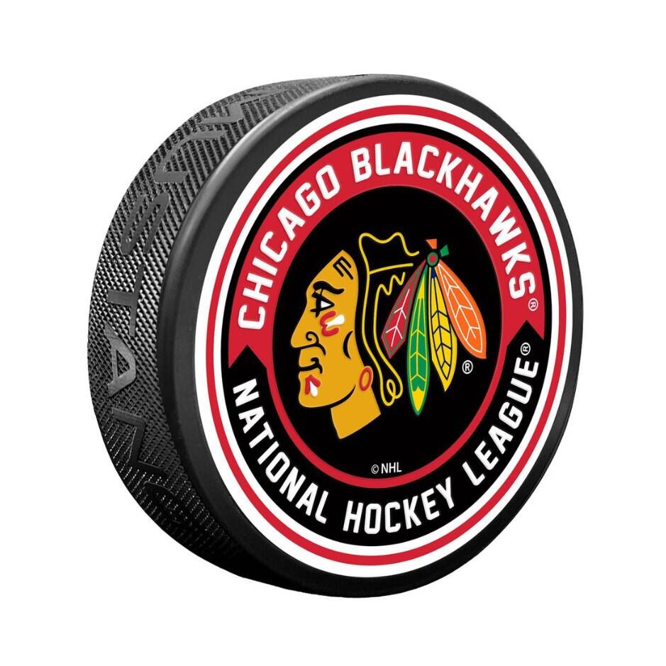 Mustang Fanouškovský puk Mustang NHL Arrow Design, Chicago Blackhawks