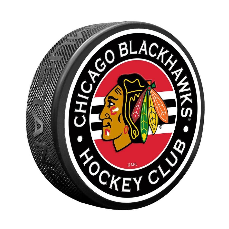 Mustang Fanouškovský puk Mustang NHL Stripe Design, Chicago Blackhawks
