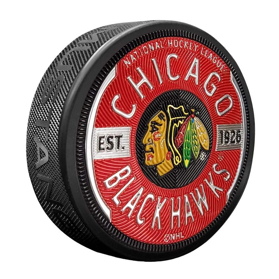 Mustang Fanouškovský puk Mustang NHL Trimflexx Gear Design, Chicago Blackhawks