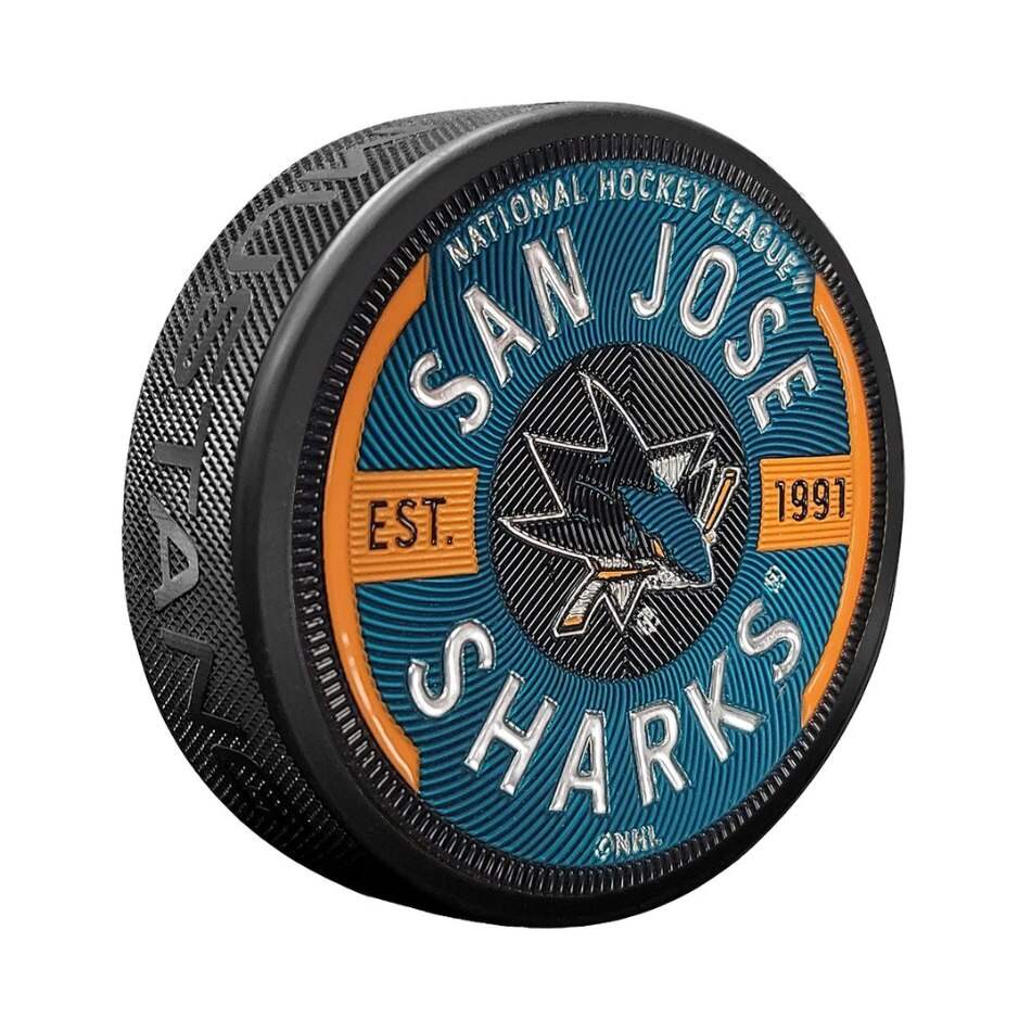 Mustang Fanouškovský puk Mustang NHL Trimflexx Gear Design, San Jose Sharks