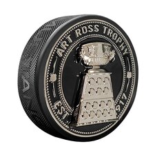 Fanouškovský puk Mustang NHL 3D Silver Medallion Art Ross Trophy