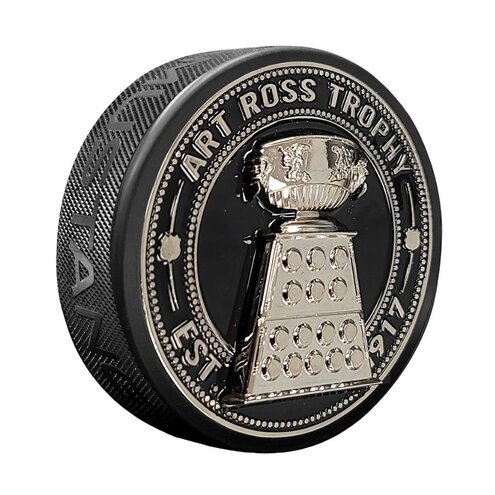 Fanouškovský puk Mustang NHL 3D Silver Medallion Art Ross Trophy