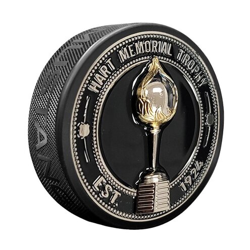 Mustang NHL 3D Silver & Gold Medallion Hart Memorial Trophy Souvenir Puck