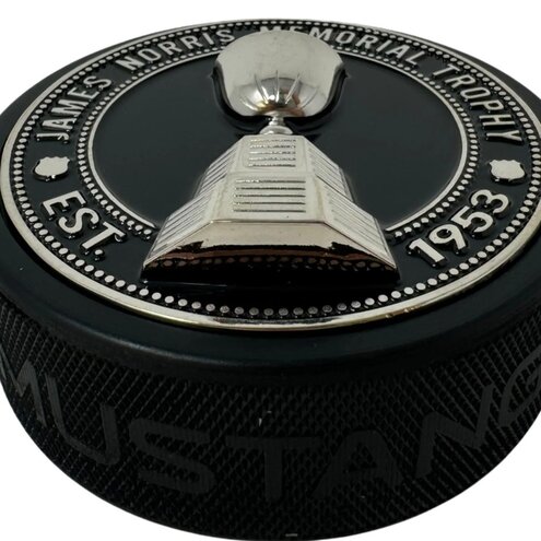 Mustang NHL 3D Silver Medallion James Norris Memorial Trophy Souvenir Puck