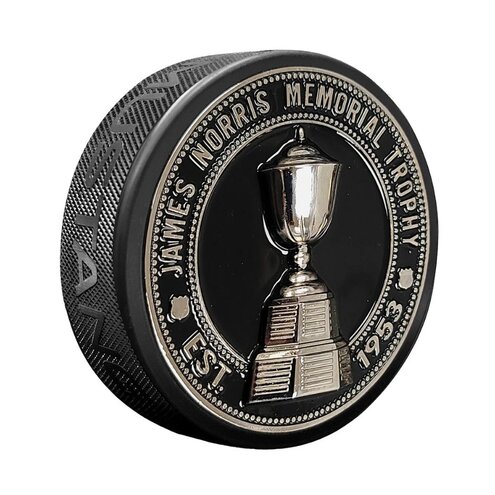 Mustang NHL 3D Silver Medallion James Norris Memorial Trophy Souvenir Puck