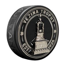 Fanouškovský puk Mustang NHL 3D Silver Medallion Vezina Trophy