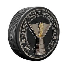 Fanouškovský puk Mustang NHL 3D Silver & Gold Medallion Rocket Richard Trophy