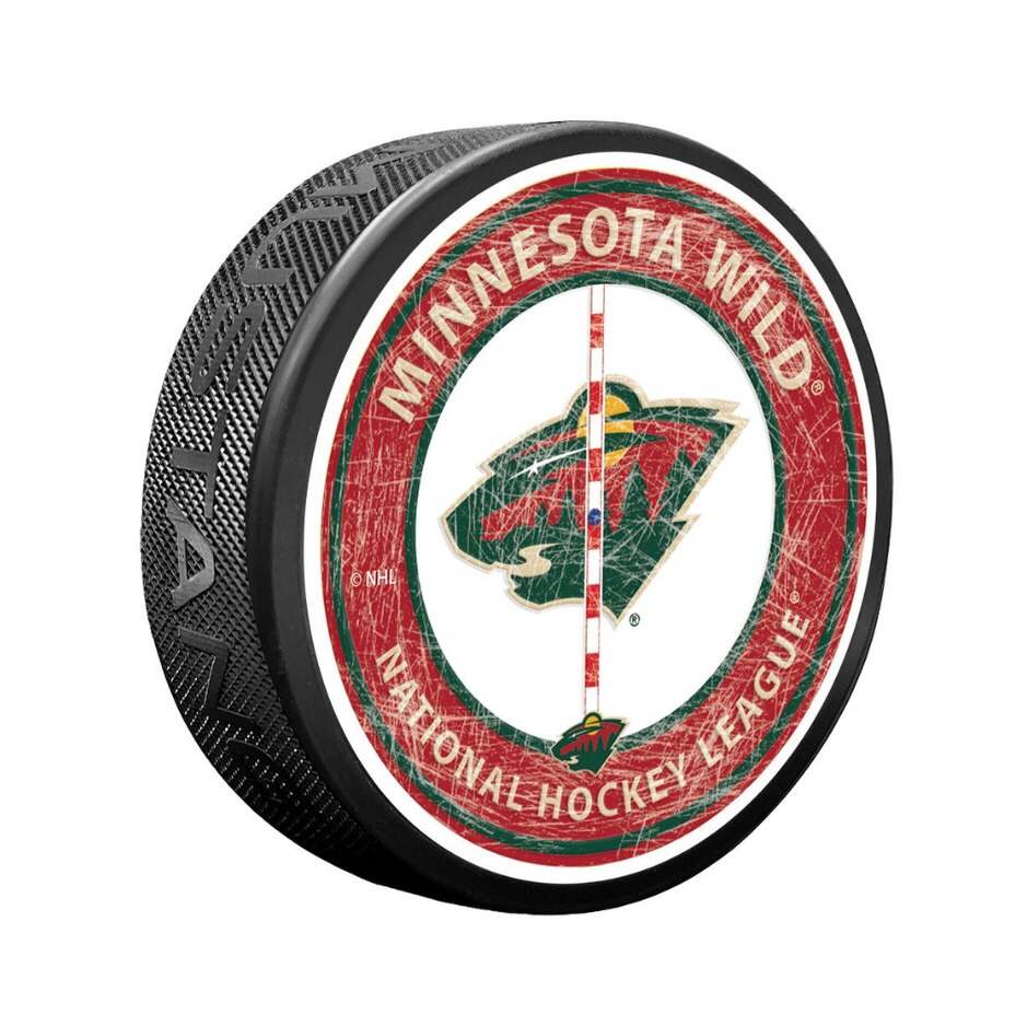 Mustang Fanouškovský puk Mustang NHL Center Ice Puck, Minnesota Wild