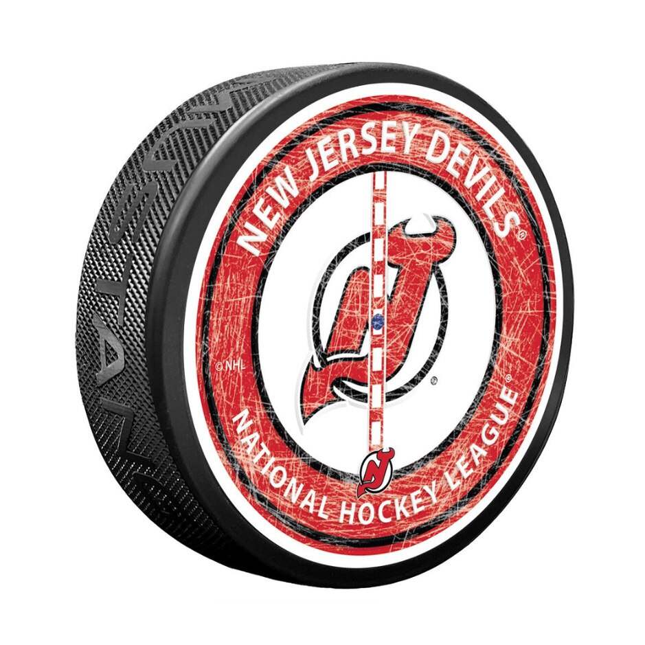 Mustang Fanouškovský puk Mustang NHL Center Ice Puck, New Jersey Devils