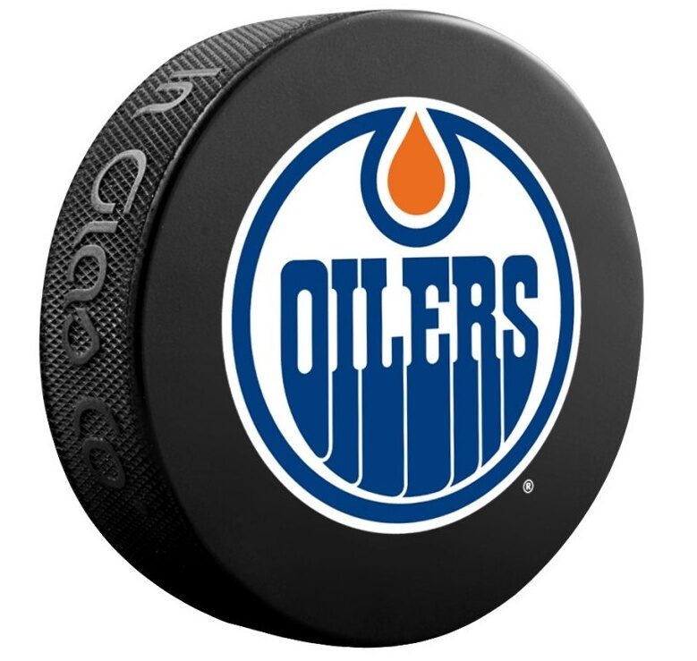 InGlasCo Fanouškovský puk NHL Logo Blister (1ks), Edmonton Oilers