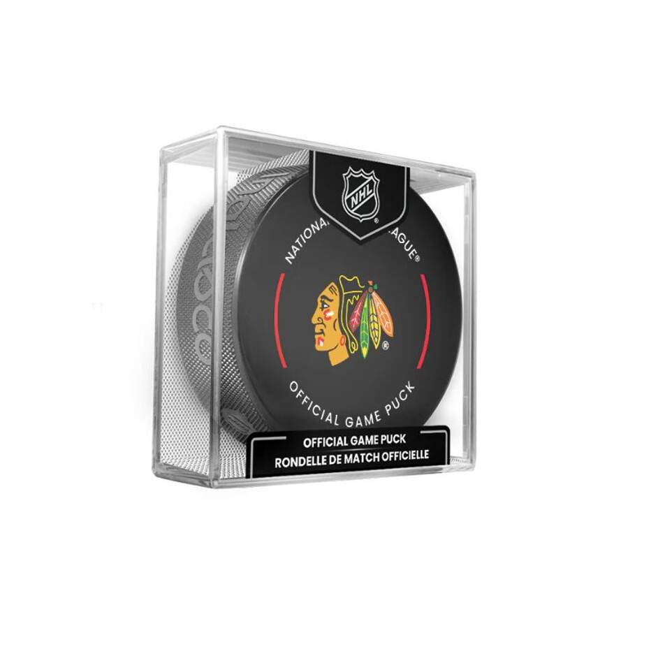 InGlasCo Fanouškovský puk NHL Official Game Puck (1ks), Chicago Blackhawks