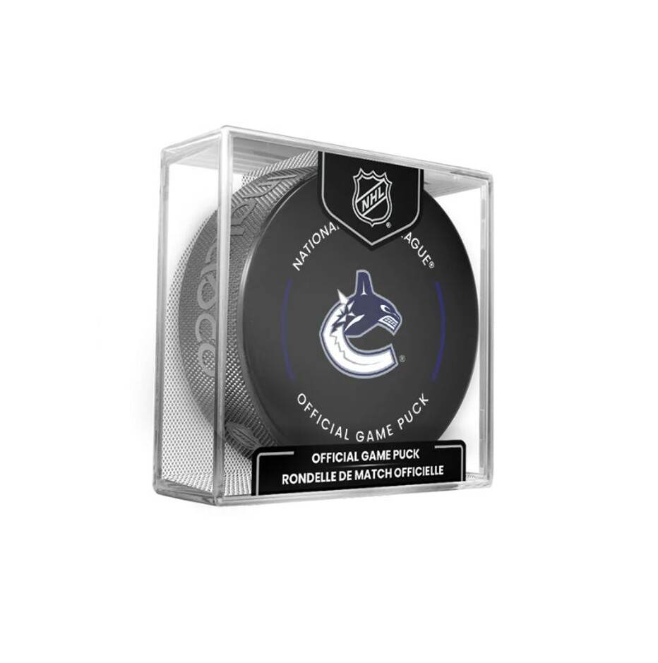 InGlasCo Fanouškovský puk NHL Official Game Puck (1ks), Vancouver Canucks