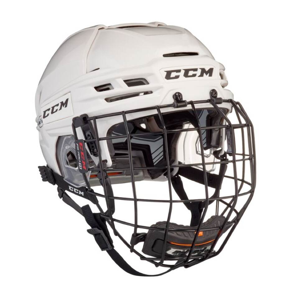 CCM Hokejová helma CCM Tacks 910 Combo SR, bílá, Senior, L, 58-63cm