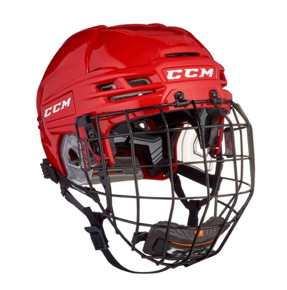 CCM Hokejová helma CCM Tacks 910 Combo SR, červená, Senior, M, 55-60cm