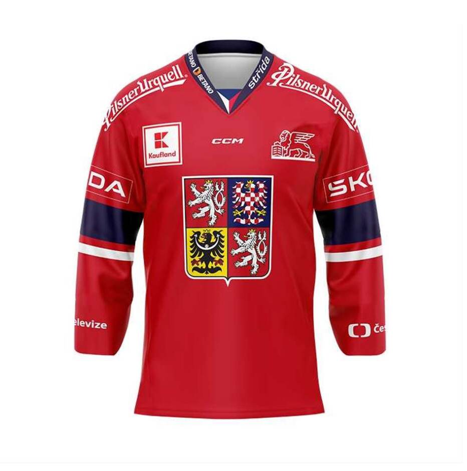 CCM Reprezentační dres CCM s reklamou červený, Senior, červená, XXL