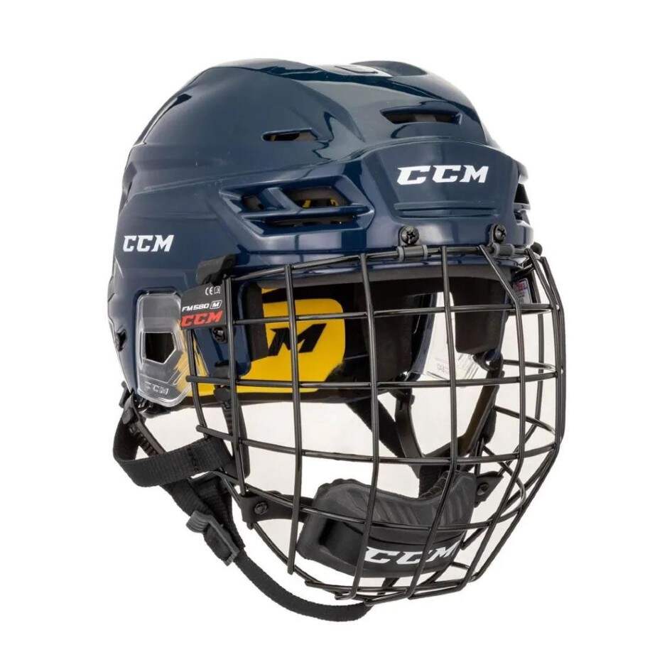 CCM Hokejová helma CCM Tacks 210 Combo SR, tmavě modrá, Senior, L, 58-63cm