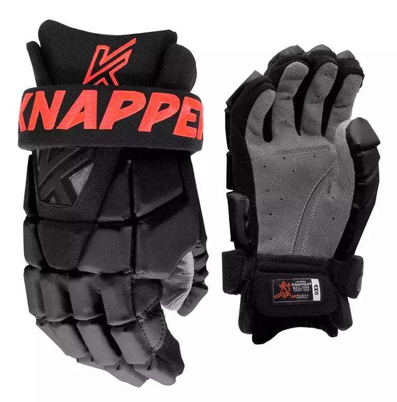 Knapper Dámské hokejbalové rukavice Knapper AK5 SR, Senior, černá-oranžová, 13"