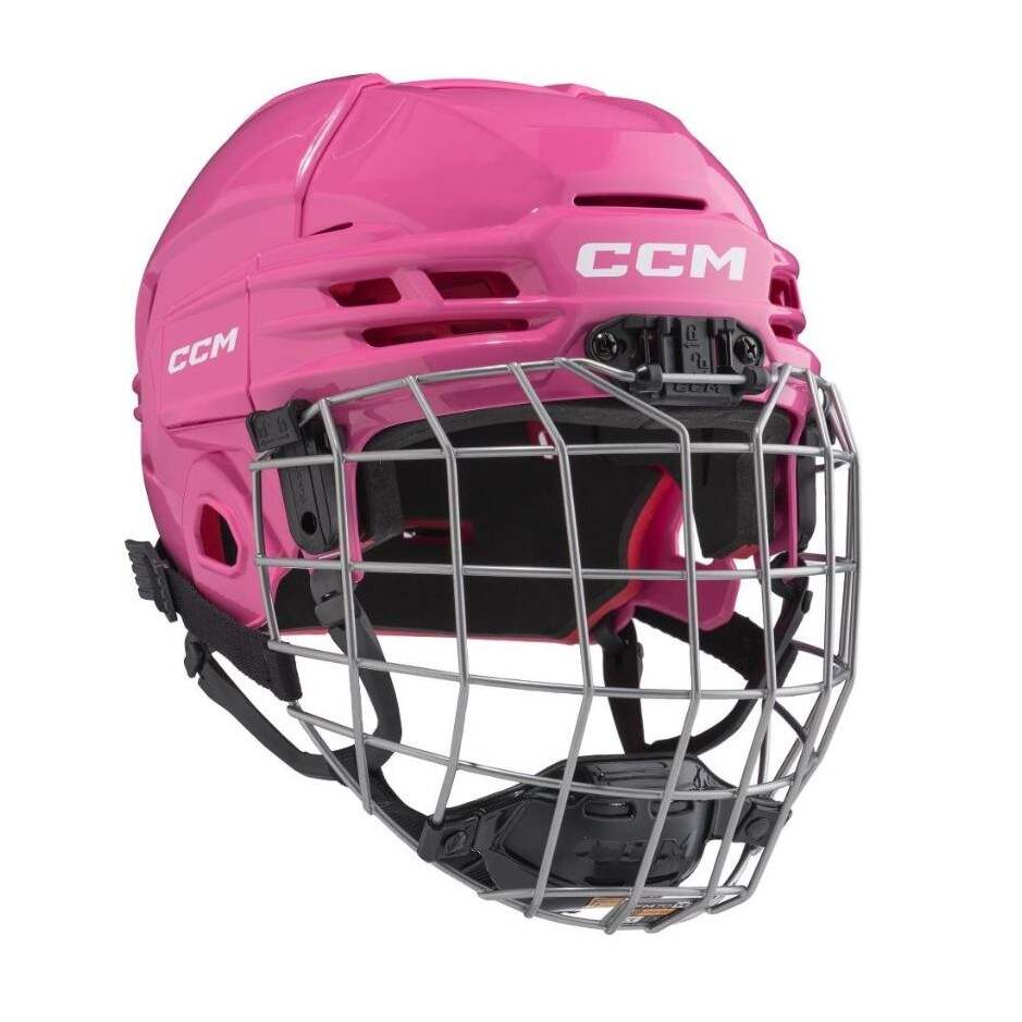 CCM Hokejová helma CCM Tacks 70 Combo JR, Junior, 52-57cm, růžová