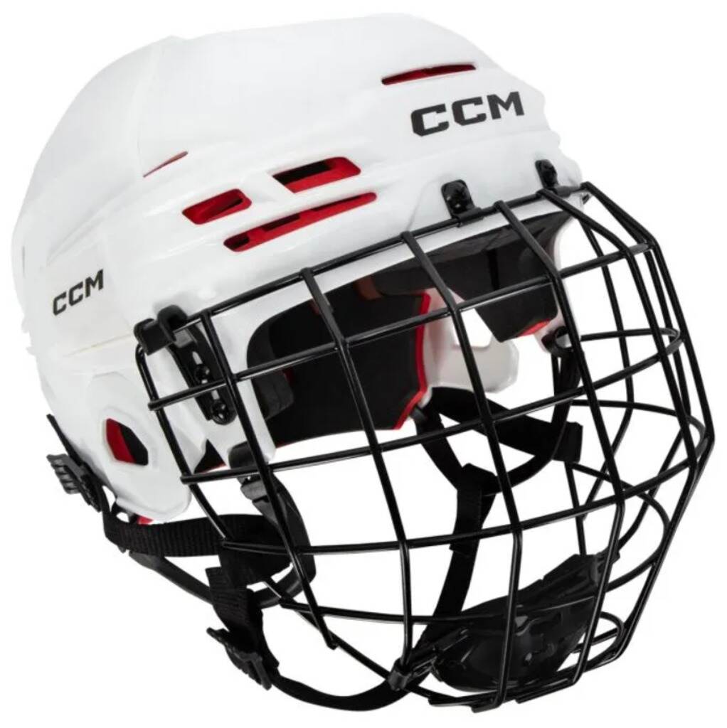 CCM Hokejová helma CCM Tacks 70 Combo SR, Senior, 58-62cm, L, bílá