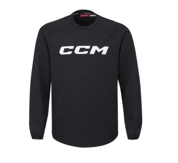 CCM Mikina CCM Locker Room Fleece Crew JR, Junior, XL, černá