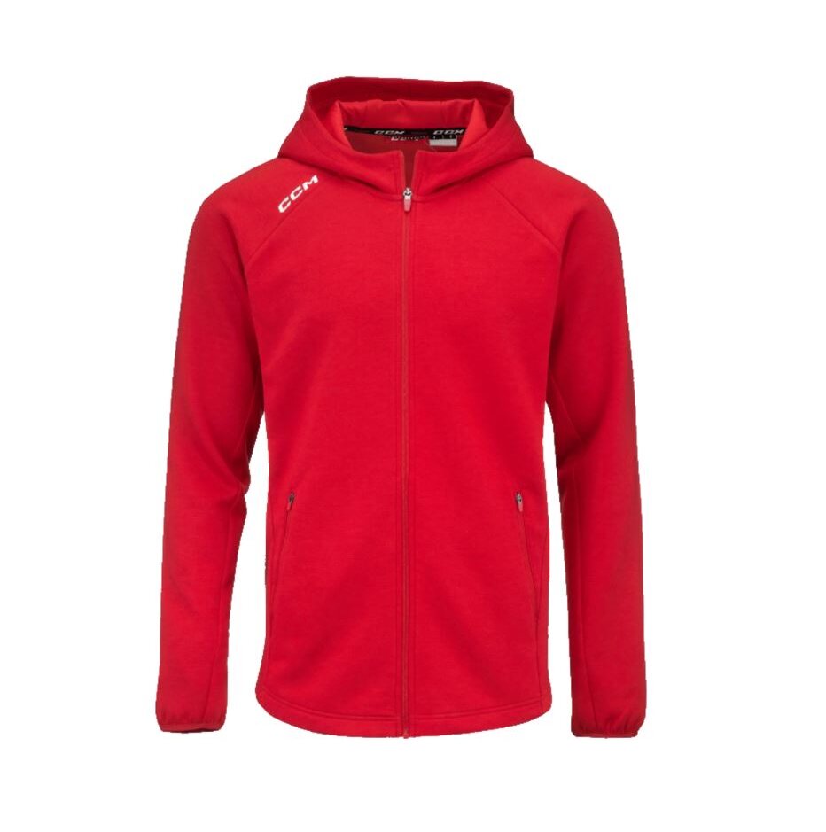 CCM Mikina CCM Locker Room Full Zip Hoodie 2022 SR, Senior, XXL, červená