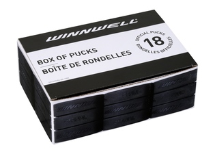 Hockey puck Winnwell black official box (18pcs)