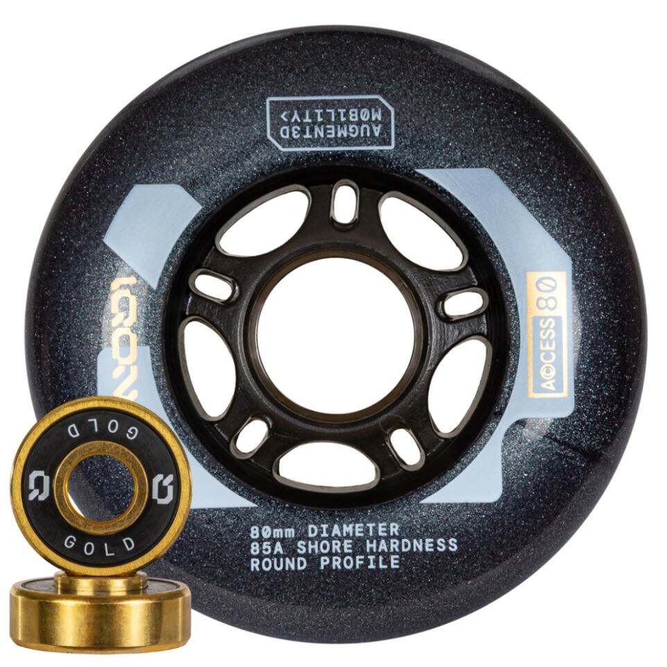 Powerslide Kolečka Iqon Access Dark Grey  Combo (4ks), 80, 85A