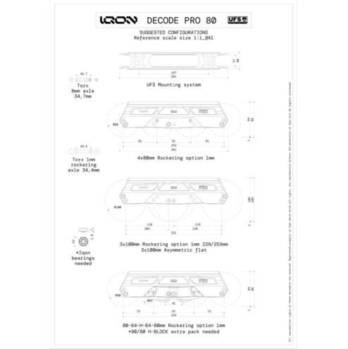 Inline skate chassis Iqon AG Decode Pro 80 Dark