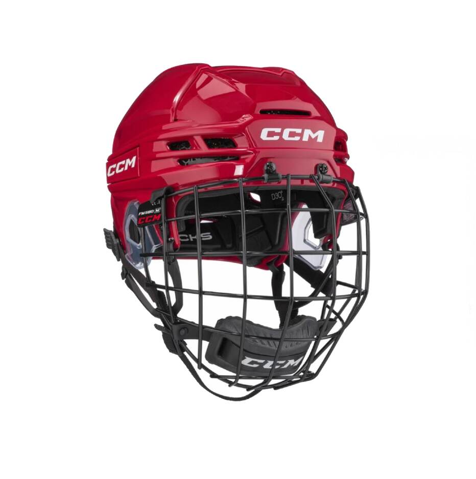 CCM Hokejová helma CCM Tacks 720 Combo SR, červená, Senior, M, 55-59cm