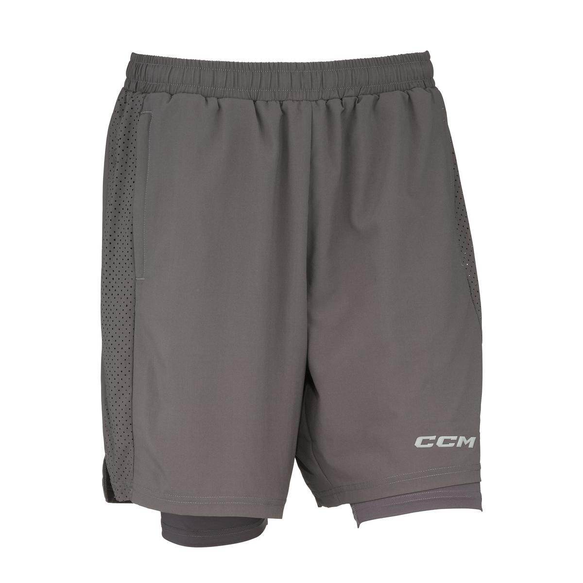 CCM Kraťasy CCM 2in1 Training Shorts SR, šedá, Senior, S