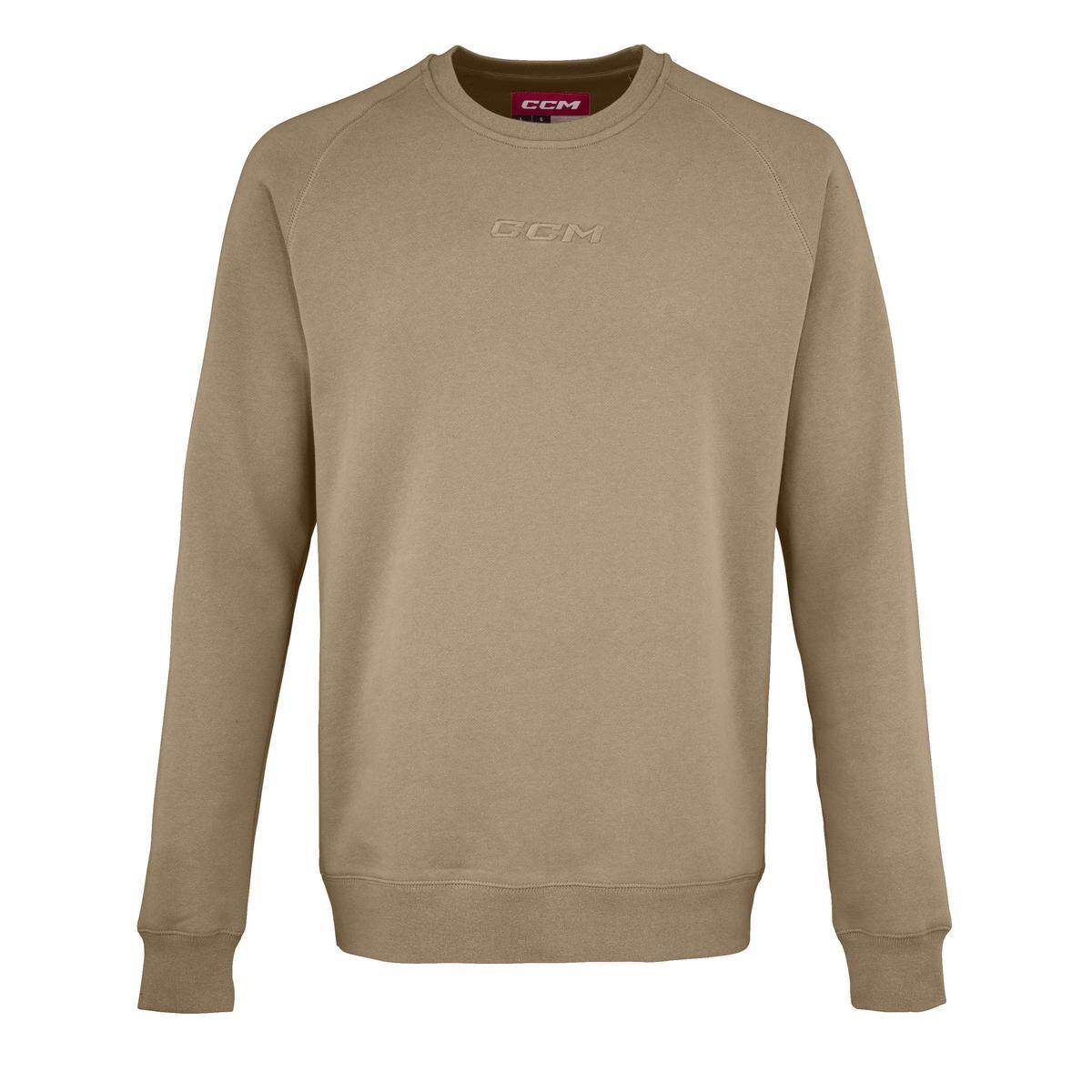CCM Mikina CCM Core Fleece Crew SR, béžová, Senior, XXL