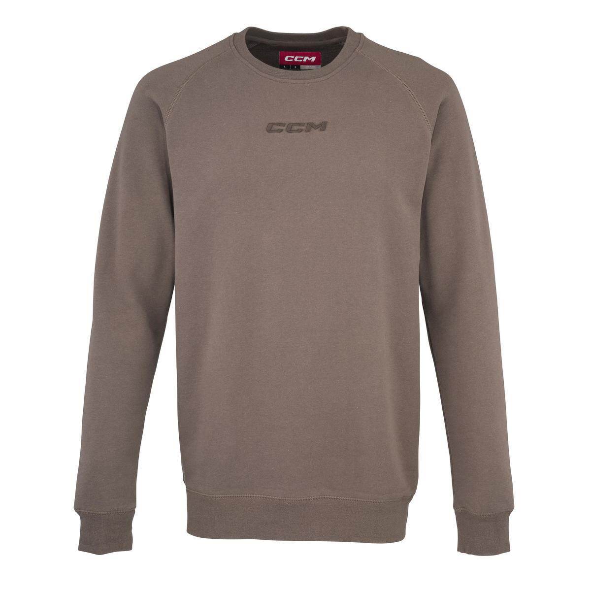 CCM Mikina CCM Core Fleece Crew SR, hnědá, Senior, XL