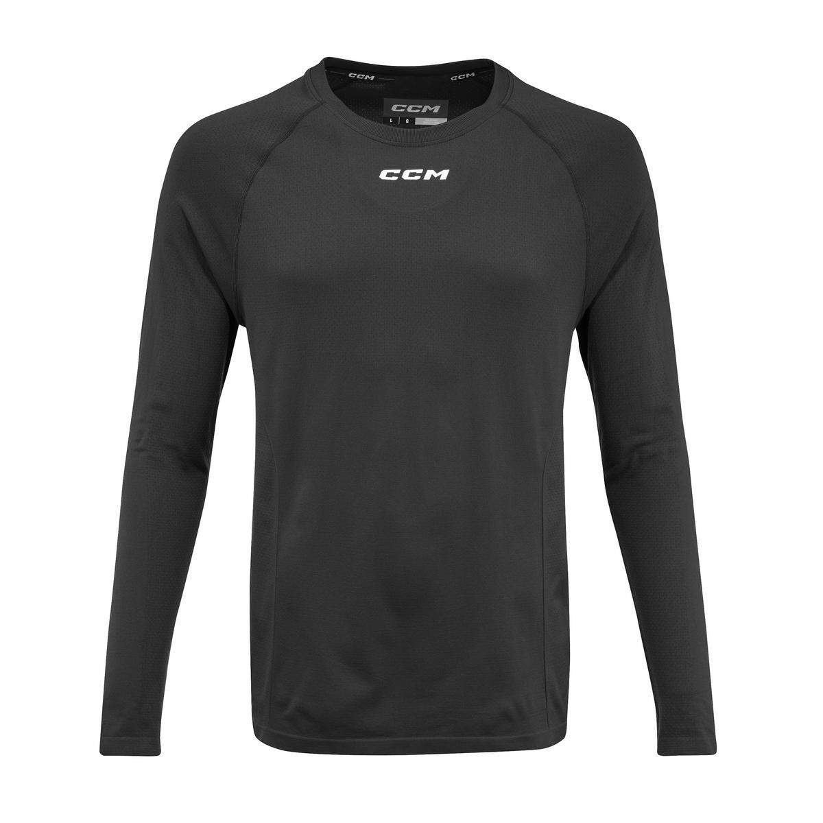 CCM Triko s dlouhým rukávem CCM Premium Training Tee SR, černá, Senior, XXL