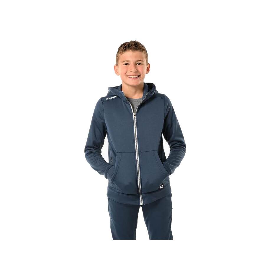 Bauer Mikina Bauer Team Fleece Zip YTH, Dětská, tmavě modrá, XXS